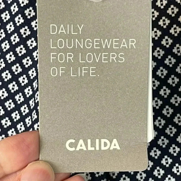 NWT CALIDA Women's XXS Daily Loungewear Black White Pockets Cotton Modal NEW - Picture 5 of 8